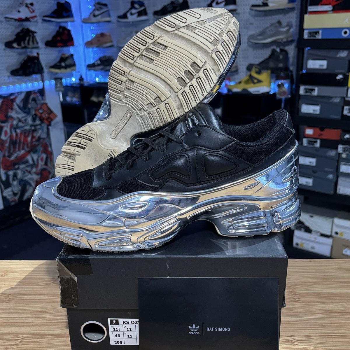 Adidas RAF SIMON OZWEEGO MENS BLACK MIRROR Size 11.5 Sneakers
