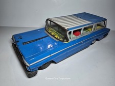 Vintage Mitsuhashi 1961 Plymouth Station Wagon Tin Litho Toy Car Made in Japan