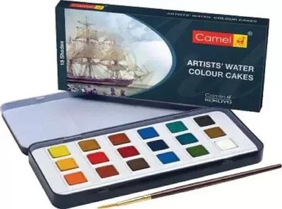 Camlin 18 Shades Künstler Aquarell Kuchen mit Pinsel m105