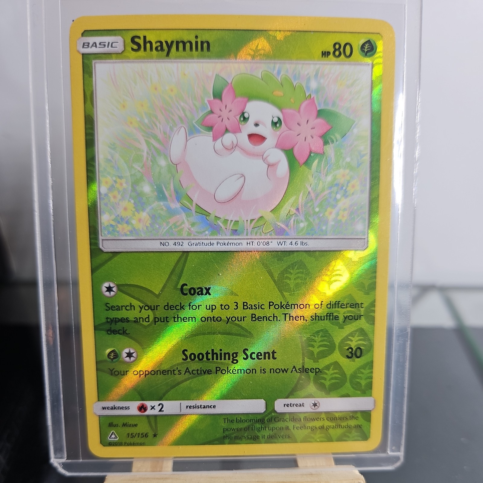 Shaymin 15/156 Sm-Ultra Prism  Reverse Holo Rare Pokemon Card