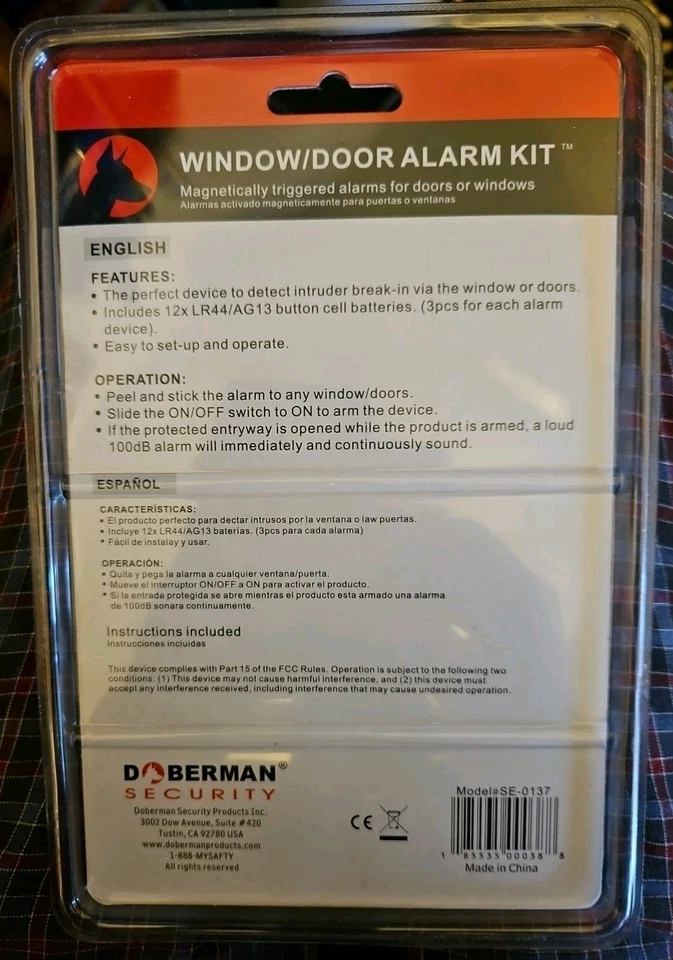 Nuevo Kit de Alarma Puerta Ventana Seguridad Doberman Alarma Activada Magnéticamente Paquete de 4 Foto 2 de 2