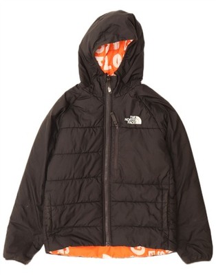 The North Face Jungen wattierte Wendejacke mit Kapuze 9-10 Jahre Medium schwarz FS20