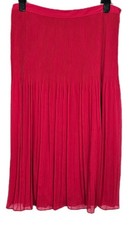 M&S Skirt Size UK 18 Raspberry Crinkle Pleated Chiffon Style Midaxi Lined New 