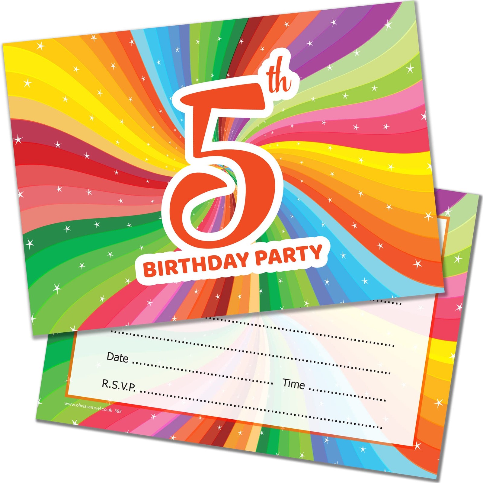 Olivia Samuel 20 x 5th Birthday Party 105 x 148mm, multi-coloured