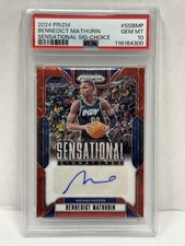 2024-25 Prizm Bennedict Mathurin Sensational Signature Choice Prizm PSA 10