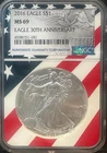 2016 American Silver Eagle 30th Anniversary NGC MS69 Flag Core Label
