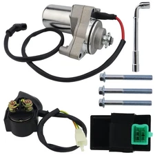 3 Bolt Starter Motor + Solenoid & CDI Kit for 50cc-125cc Dirt Bikes ATVs Quads
