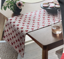 Threshold Table Runner Checkered Hearts Valentines 14” X 72” Love Wedding