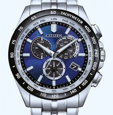 Citizen UNITE BLUE Limited World Perpetual Funkuhr-Alarm-Chronograph CB5874-81L - Bild 1 von 4
