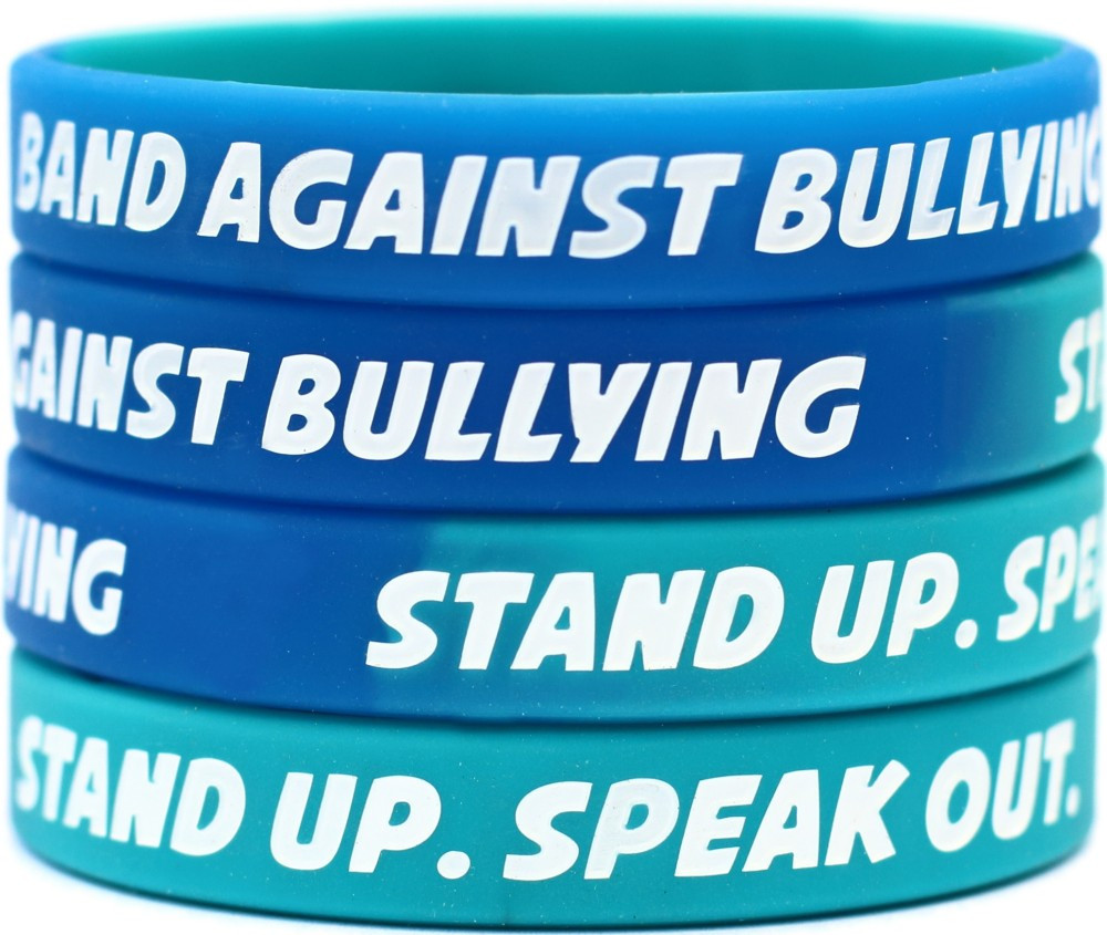 Three Band Against Bullying Wristbands 3 Anti Bullying Silicone Rubber ...