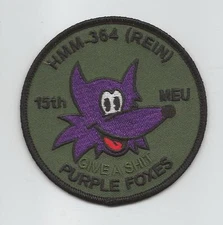HMM-364(REIN) 15th MEU "G.A.S. PURPLE FOXES" subdued patch