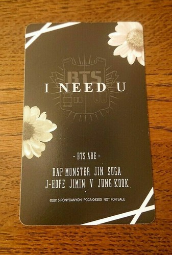 BTS Jungkook I NEED U Photocard Japan Limited CD (PONY CANYON ) Bangtanboys RARE - Picture 8 of 10
