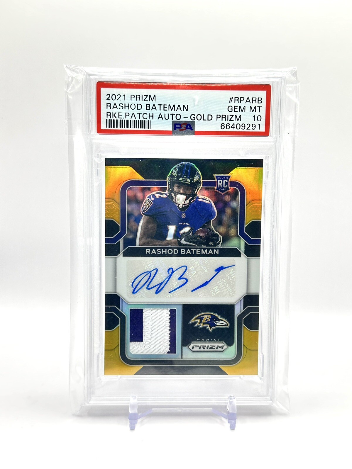 Rashod Bateman Panini Prizm Rookie Patch Autographs #RPARB Gold Prizm