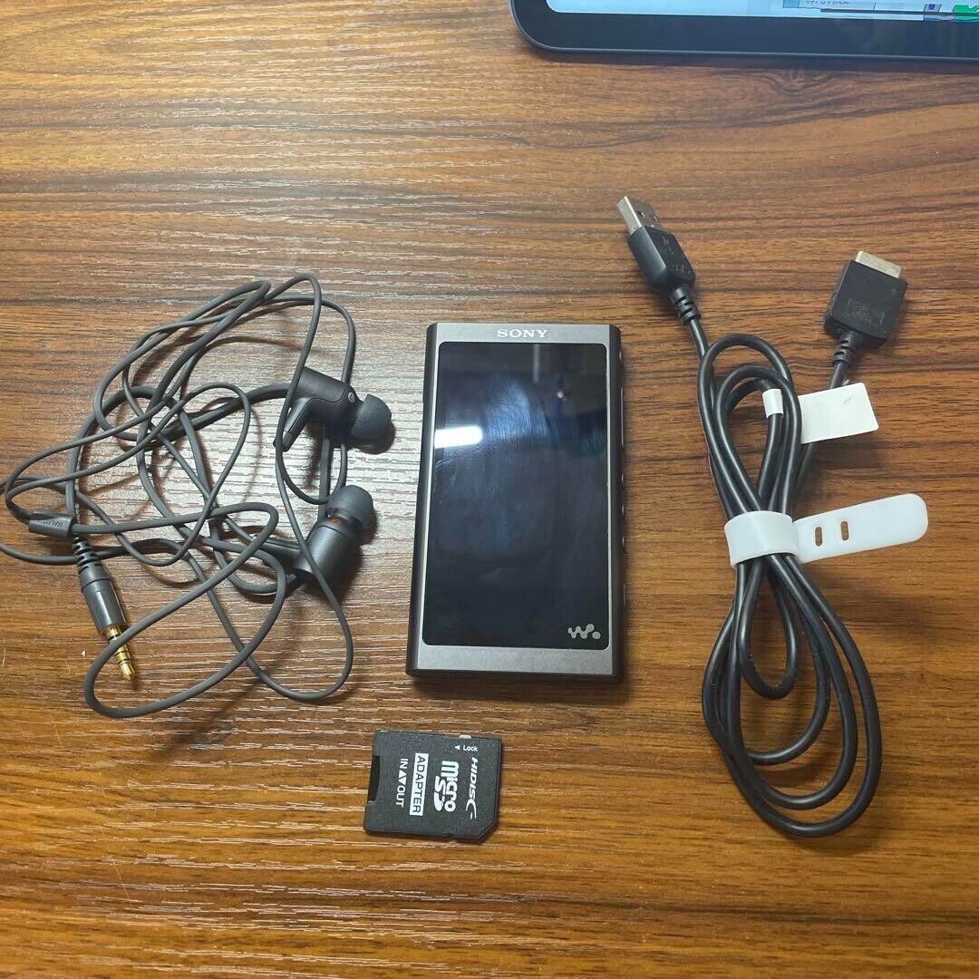 Sony Walkman NW-A55 Black USED bundled w/ earphone cable SD English instruction