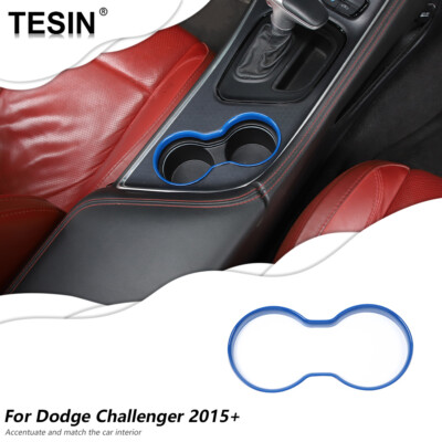 Blue Center Console Cup Holder Frame Trim Cover Decal For Dodge Challenger 2015+