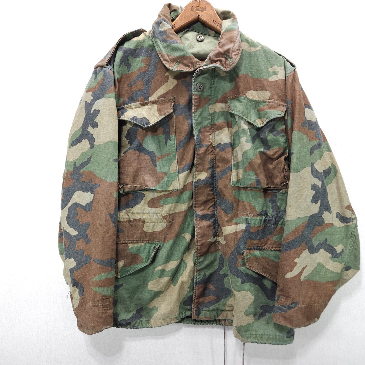 【未使用】80s US ARMY WOODLAND CAMO M-65 Vtg M65 Field Jacket S - M Woodland Camo M-65 Army Field Coat US