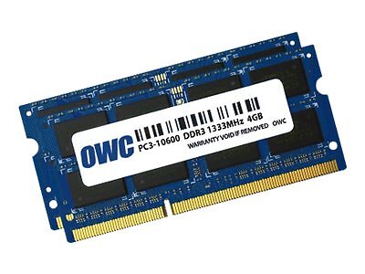OWC 1333DDR3S08S 8 GB 2 x 4 GB DDR3 1333 MHz 204-pin SO-DIMM 1333DDR3S08S