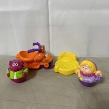 Vintage Hasbro Playskool Weeble Wobble Figures Motorcycle Bed 2003