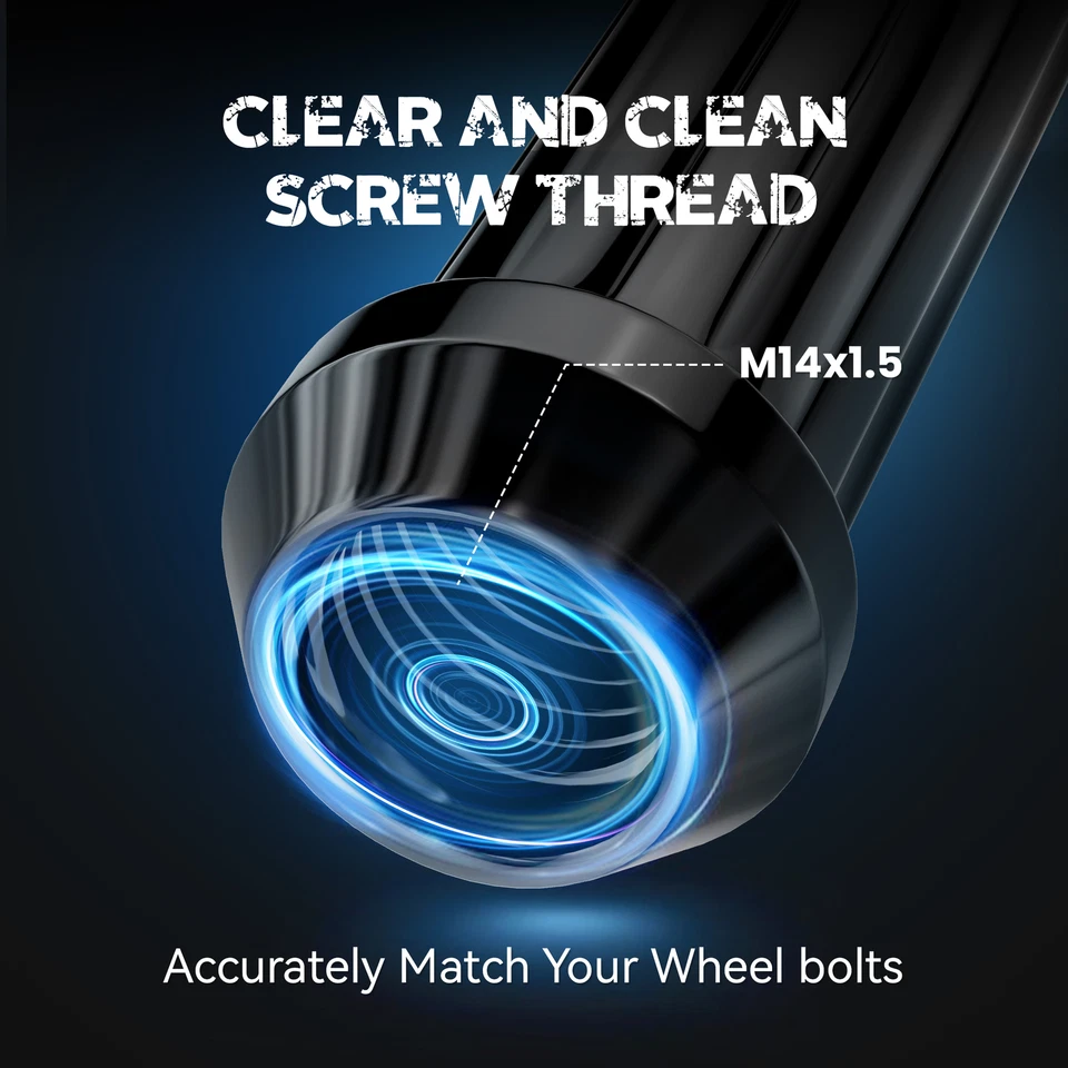 24 PIEZAS + LLAVE 14X1.5 NEGRO 7 TUERCAS ESTRIADAS 2" para CHEVY GMC SILVERADO SIERRA 1500 Foto 4 de 4