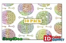QTY: 10 | Shield and Key ID Card Hologram Overlay with Adhesive Back