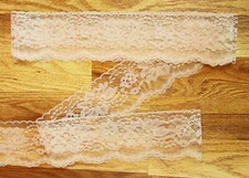 NATURAL 3 Inch Wide Floral Flat Lace Trim 5 Yards