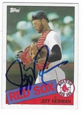 JEFF NEWMAN 1985 TOPPS AUTOGRAPHED SIGNED # 376 BOSTON RED SOX