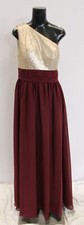 JJ's House Women A-Line One Shoulder Sequin Bridesmaid Dress CF6 Cabernet Size 8