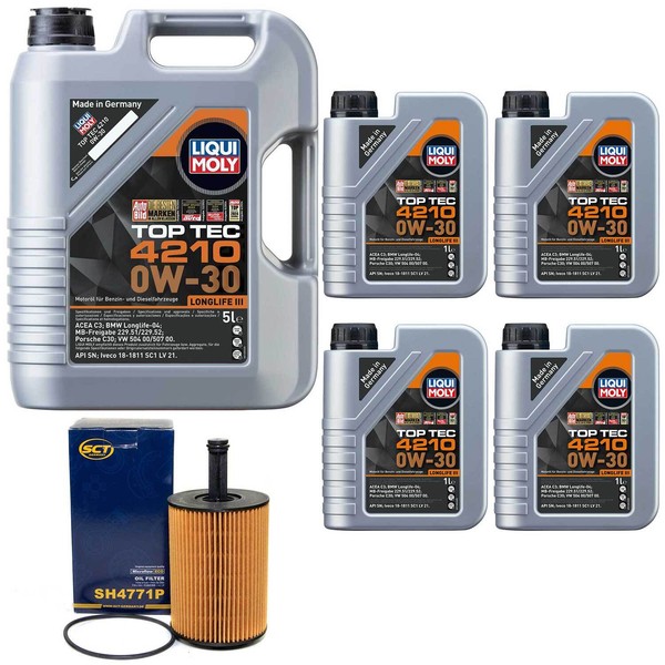 MotoröL Set Top Tec 4210 0W-30 Liqui Moly 9 Liter + ÖLfilter FüR Vw Touareg 2.5-image