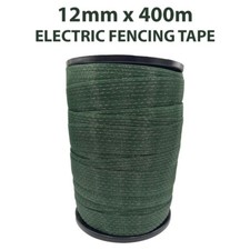 ELECTRIC FENCE TAPE 12mm x 400 Metre Roll Green Poly Fencing Horse Paddock