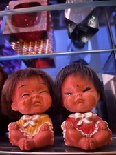 Coppia Fratellini💜bambolotti ‘60 Japan Rubber Doll