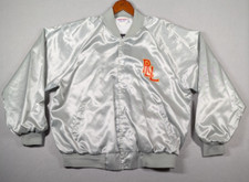 Vintage 1996 Red Rock Allstars Jacket Size XXL Grey Satin Snap Up Made In USA