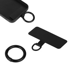 Phone Tether Tab, Black Metal Phone Lanyard Tab with 1 Metal Spring Ring Stur...