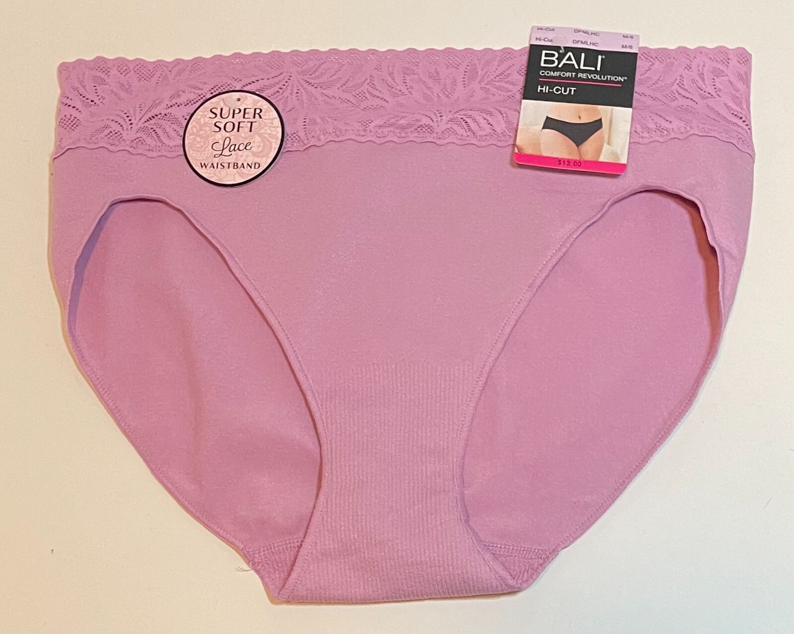 NWT Bali Comfort Revolution DFMLHC Hi Cut Panty Lilac Size 6/M