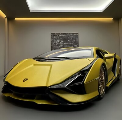 Large 1:18 Scale Yellow Lamborghini Sian FKP 37 Metal Diecast Collectible Car