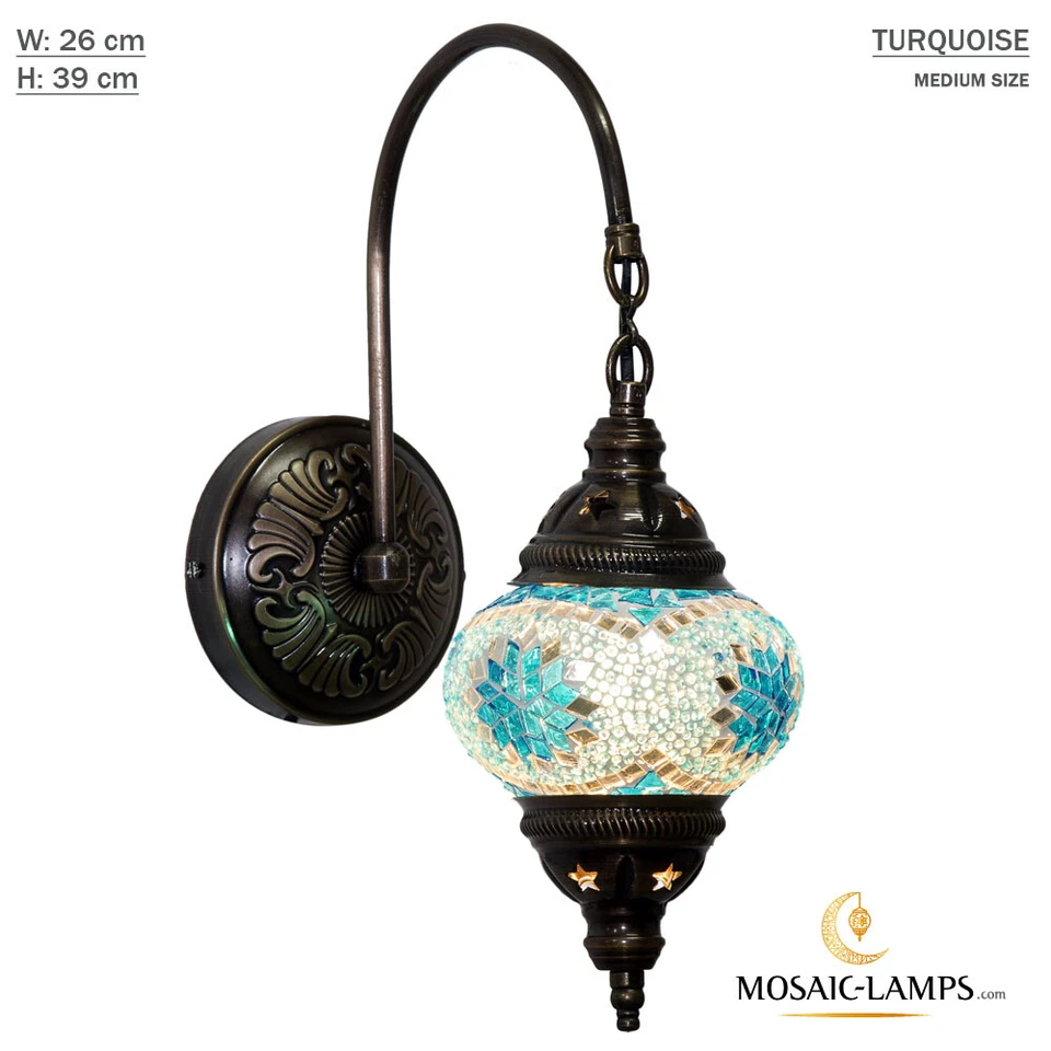 Lámpara de Pared Mosaico Turco Cuello de Cisne Único, Iluminación de Techo Tradicional, Mediana Foto 3 de 4
