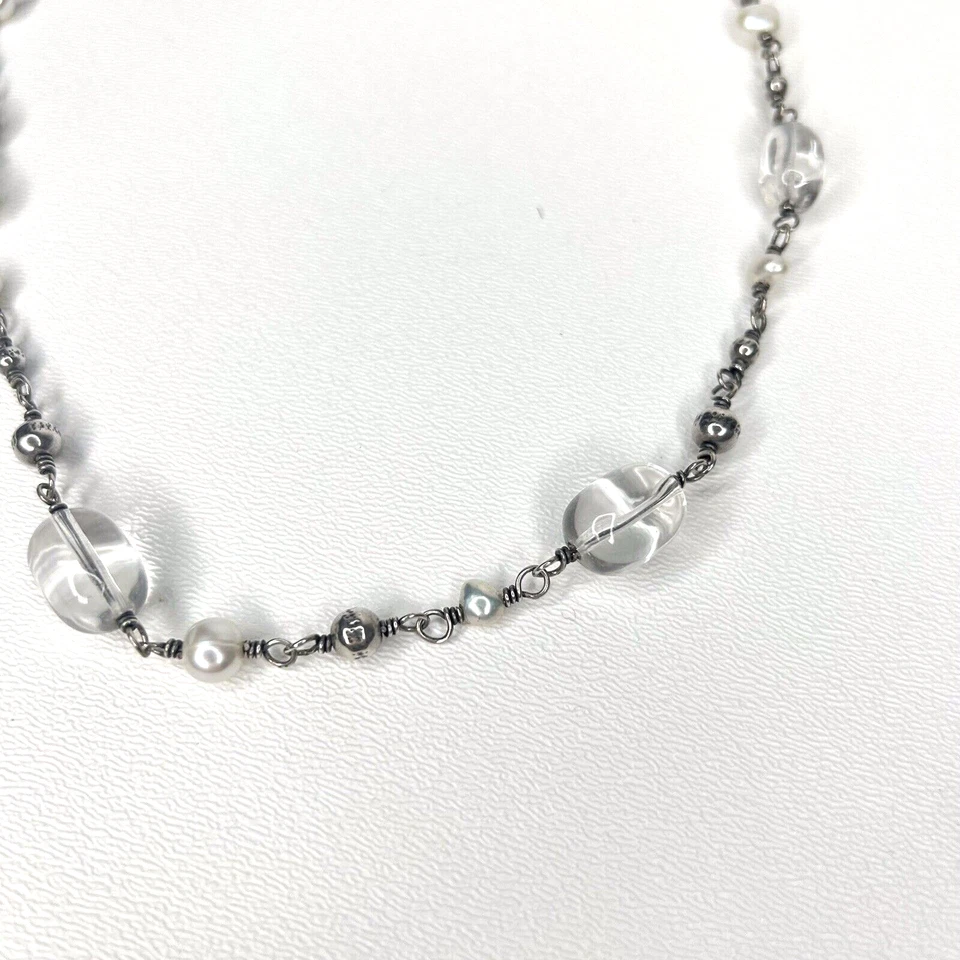 :Clásico collar de cuentas de plata esterlina 925 de cristal de perlas de agua dulce SILPADA N1602 Foto 2 de 4