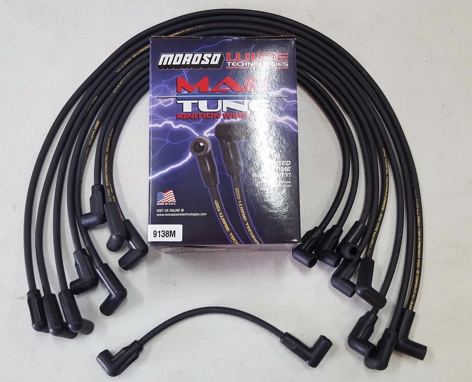Juego de cables de bujía Moroso Mag-Tune para Chevy / GMC bloque pequeño Gen I 5,7 L V8 Foto 2 de 2