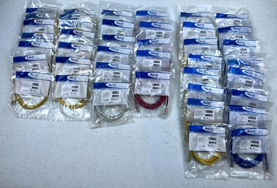 LOT OF 41 CAT6 Clear Boot Patch Cord ICC Network Cable Many Colors Assortment