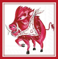 Boston International - 3-Ply 5" Cocktail Napkins - Hometown Pride - White Boar