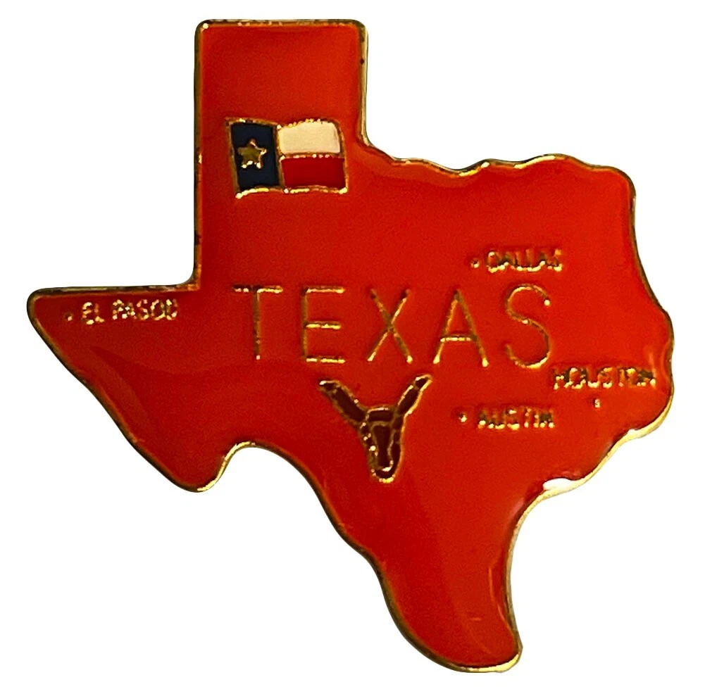 Wholesale Lot of 24 Texas Enamel State Map Hat Cap Lapel Pin (ACE - 644)