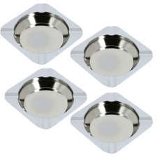 4 Posacenere in Acciaio Inox Diametro 11,5 Cm Posacenere Esterno Interno 59817
