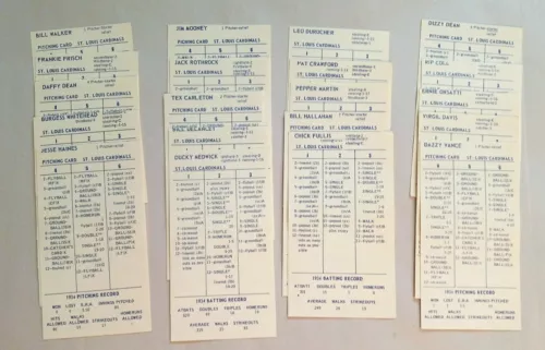 1934 St. Louis Cardinals Team Set Strat O Matic Baseball 20 Cards