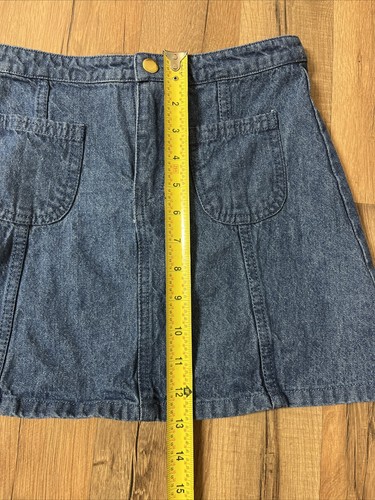 Girls Denim Skirt Size M 7-8 Cotton Snap Zipper Closure 13 Inches Long - Picture 5 of 10
