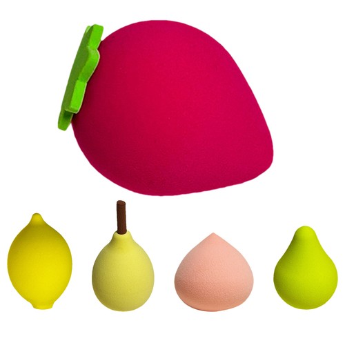 5pcs Cosmetic Egg Makeup Sponge Set Blender Cute Fruit Shape Soft Beauty Sponge