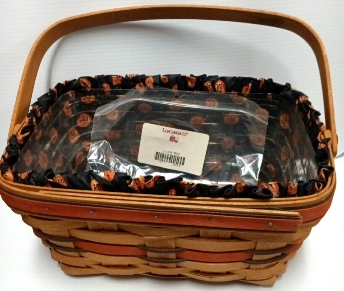 LONGABERGER BOO 1st HALLOWEEN Pumpkin BASKET 1994 Fabric Liner