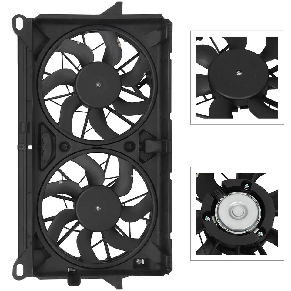 Radiator Condenser Cooling Fan Assembly For 2007-2014 Cadillac Escalade 6.2L - Изображение 3 из 4