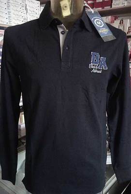Männer Polo Baci & Abbracci Lange Ärmel mit Logo Stickerei, Druck Hals Art.