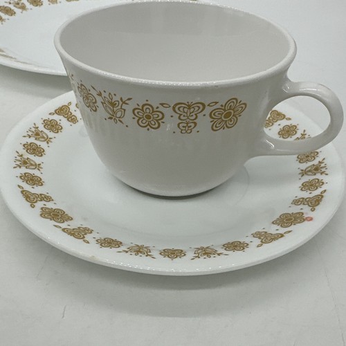 Corelle Corning Butterfly Gold Dinnerware Place Setting Plate Dish Bowl Cup Lot - Picture 5 of 10