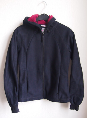 Damen Jacke Kapuzenpullover Sweater Think Pink Gr. S 34 36 Softshell Schwarz