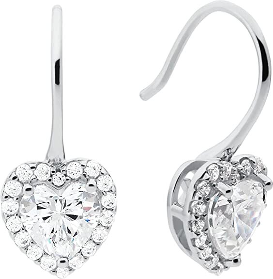 Michael Kors Sterling Silver Heart Drop Earrings MKC1539AN040